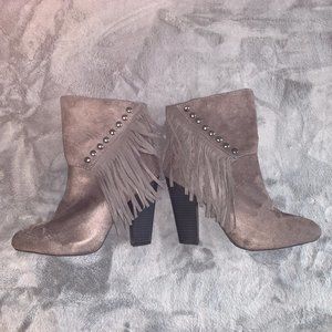 Jenna Faux Suede w/ Fringe Ankle Boot